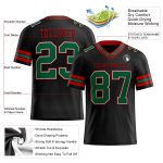 Personalized Black Kelly Green Red Authentic Football Jersey - Custom Team Colors Personalized Black Kelly Green-Red Mesh