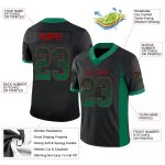 Custom Name and Number Personalized Football Jersey - Black Kelly Green-Red Mesh Drift Fashion Personalized Black Kelly Green-Red