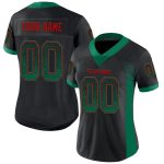 Custom Name and Number Personalized Football Jersey - Black Kelly Green-Red Mesh Drift Fashion Personalized Black Kelly Green-Red