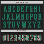 Personalized Two Tone Baseball Jersey, Black Kelly Green Red Mexico Design Personalized Black Kelly Green-Red Mexico Two