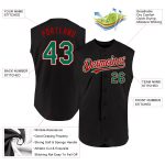 Personalized Black Kelly Green Red Sleeveless Baseball Jersey for Men and Women Personalized Black Kelly Green-Red Sleeveless