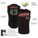 Personalized Baseball Jersey in Black, Kelly Green, and Red - Sleeveless Design Personalized Black Kelly Green-Red Sleeveless