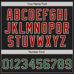 Custom Name Number Unisex Softball Jersey - Personalized Two-Button Black Kelly Green-Red Team Apparel Personalized Black