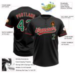 Personalized Softball Jersey Unisex Two-Button Black Kelly Green-Red Personalized Black Kelly Green-Red Two-Button Unisex