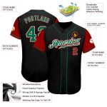 Custom Two Tone Baseball Jersey Black Kelly Green Red Personalization Personalized Black Kelly Green-Red Two Tone Baseball