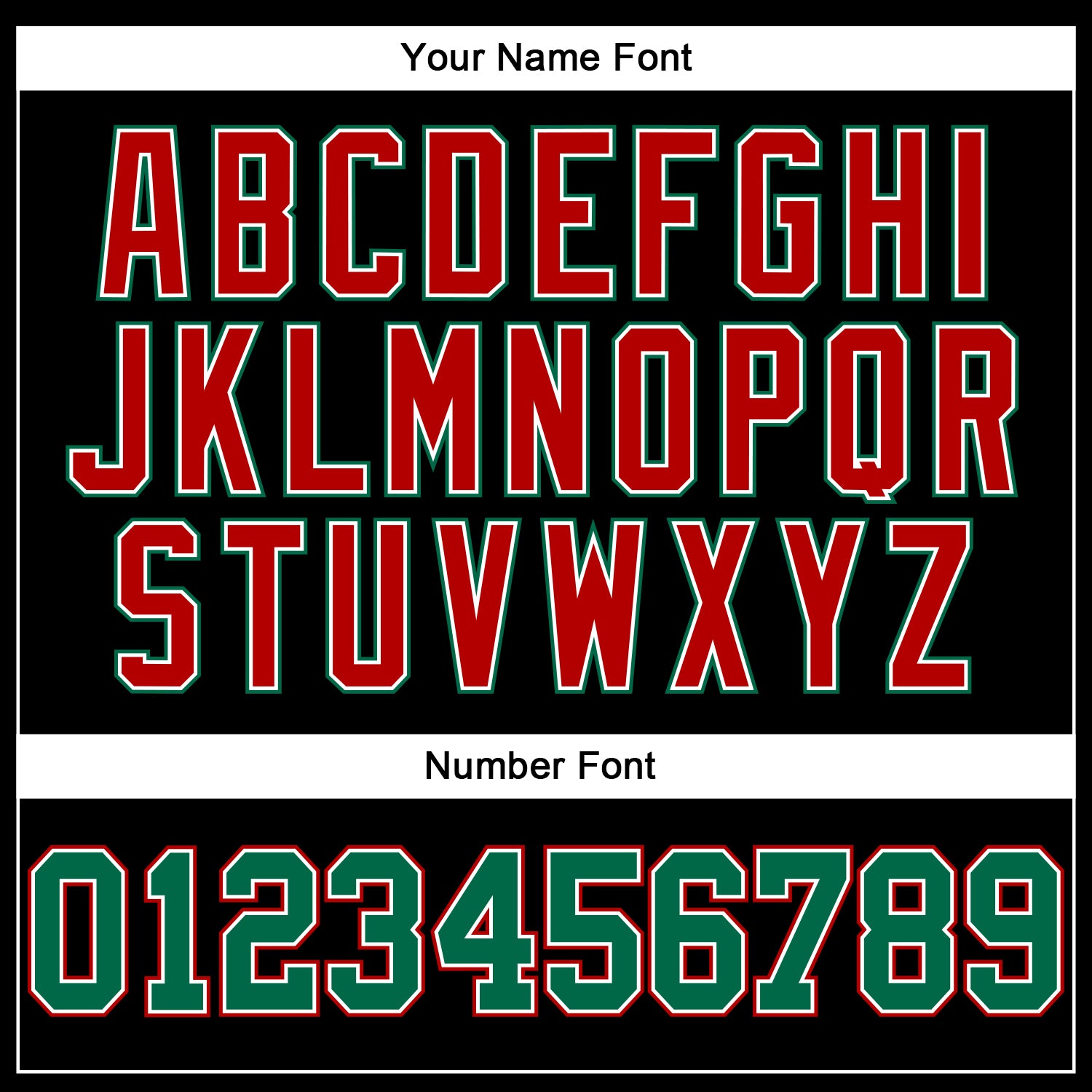 Personalized Performance T-Shirt in Black Green Red & White - Long Sleeve Personalized Black Kelly Green Red-White Long Sleeve - Image 5