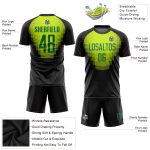 Personalized Sublimation Soccer Jersey in Black and Kelly Green for Team Play Personalized Black Kelly Green Sublimation