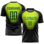 Personalized Sublimation Soccer Jersey in Black and Kelly Green for Team Play Personalized Black Kelly Green Sublimation