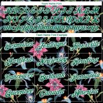 Personalized 3D Flowers Performance T-Shirt in Black, Kelly Green & White Personalized Black Kelly Green-White 3D Flowers