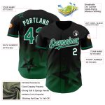 Personalized 3D Gradient Twinkle Star Baseball Jersey in Black Kelly Green-White Personalized Black Kelly Green-White 3D