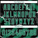 Personalized 3D Torn Paper Style Basketball Jersey in Black Kelly Green-White Personalized Black Kelly Green-White 3D Torn