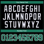Custom Personalized Basketball Jersey - Authentic Black Green-White Throwback with Team Name and Number Personalized Black