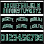 Customizable Authentic Throwback Basketball Shorts - Black Kelly Green-White with Team Name & Number Personalized Black Kelly