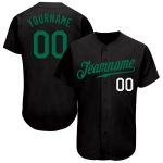 Personalized Baseball Jersey in Black, Kelly Green, and White - Custom Team Jersey for Sports and Play Personalized Black