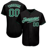 Personalized Black Kelly Green White Baseball Jersey for Men and Women - Customizable Sports Apparel Personalized Black Kelly