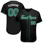 Personalized Baseball Jersey in Black, Kelly Green, and White - Customizable Sports Apparel Personalized Black Kelly Green-White