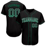 Personalized Black Green White Drift Fashion Baseball Jersey for Men Personalized Black Kelly Green-White Drift Fashion Baseball