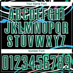 Personalized Soccer Jersey - Black Green White Fluid Shapes Sublimation Uniform Personalized Black Kelly Green-White Fluid