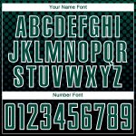 Personalized Black Kelly Green White Soccer Uniform Jersey with Halftone Dots Design Personalized Black Kelly Green-White