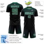 Custom Soccer Jersey - Personalized Halftone Dots in Black Kelly Green-White with Name & Number Personalized Black Kelly