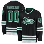 Custom Name Number Personalized Hockey Jersey Black Kelly Green White Personalized Black Kelly Green-White Hockey Jersey