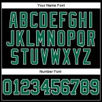 Personalized Performance T-Shirt in Black Kelly Green and White - Long Sleeve Style Personalized Black Kelly Green-White