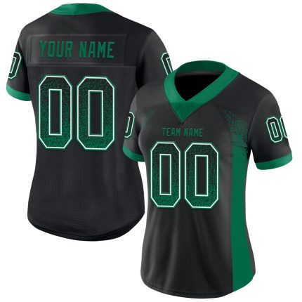 Custom Name and Number Black Green White Mesh Fashion Football Jersey - Personalized Drift Team Jersey Personalized Black