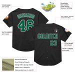 Personalized Black Green White Throwback Baseball Jersey for Men 2 Personalized Black Kelly Green-White Mesh Throwback Baseball