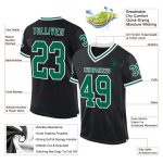 Personalized Throwback Football Jersey - Black Kelly Green White Mesh Personalized Black Kelly Green-White Mesh Throwback