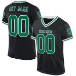Personalized Throwback Football Jersey - Black Kelly Green White Mesh Personalized Black Kelly Green-White Mesh Throwback