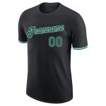 Personalized Performance T-Shirt in Black with Kelly Green & White - Custom Athletic Tee Personalized Black Kelly Green-White