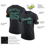 Personalized Performance T-Shirt in Black with Kelly Green & White - Custom Athletic Tee Personalized Black Kelly Green-White