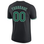 Personalized Performance T-Shirt in Black with Kelly Green & White - Custom Athletic Tee Personalized Black Kelly Green-White