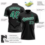 Personalized Golf Polo Shirt - Black Kelly Green-White Performance Vapor Personalized Black Kelly Green-White Performance