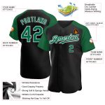 Personalized Black Kelly Green White Baseball Jersey Raglan Sleeves Personalized Black Kelly Green-White Raglan Sleeves Baseball