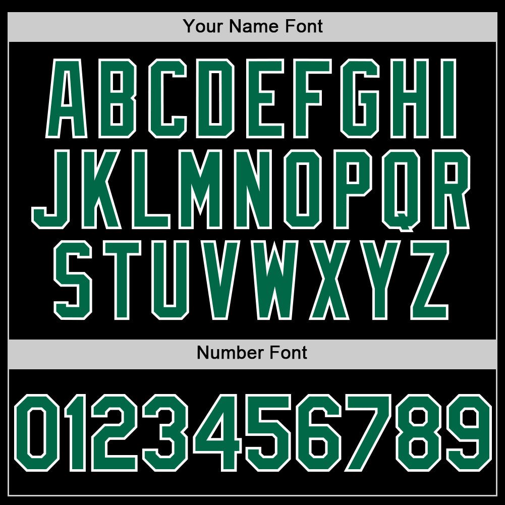 Personalized Black Green White Baseball Jersey Sleeveless for Men and Women Personalized Black Kelly Green-White Sleeveless - Image 4
