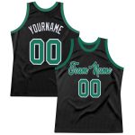Personalized Black Throwback Basketball Jersey in Kelly Green and White Personalized Black Kelly Green-White Throwback Basketball