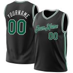 Personalized Black Green White Throwback Basketball Jersey for Men - Size 3 Personalized Black Kelly Green-White Throwback