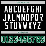 Personalized Black Baseball Jersey Shirt with Kelly Green and White Throwback Rib-Knit Design Personalized Black Kelly Green-White
