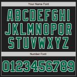 Personalized Unisex Softball Jersey Black Green White Two-Button Design Personalized Black Kelly Green-White Two-Button Unisex