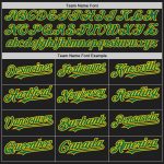 Custom Name Number Personalized Baseball Jersey Black Kelly Green-Yellow Authentic Raglan Sleeves Personalized Black Kelly