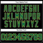 Personalized Black Baseball Jersey with Kelly Green and Yellow Trim Personalized Black Kelly Green-Yellow Baseball Jersey