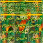 Personalized 3D Feathers Performance T-Shirt in Black Kelly Green and Yellow Personalized Black Kelly Green-Yellow Feathers