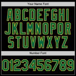 Custom Name and Number Personalized Baseball Jersey in Black Kelly Green and Yellow Mesh - Authentic Throwback Design Personalized