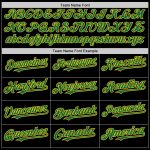 Custom Name and Number Personalized Baseball Jersey in Black Kelly Green and Yellow Mesh - Authentic Throwback Design Personalized