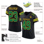 Personalized Black Kelly Green Yellow Mesh Football Jersey for Men and Women Personalized Black Kelly Green-Yellow Mesh Football