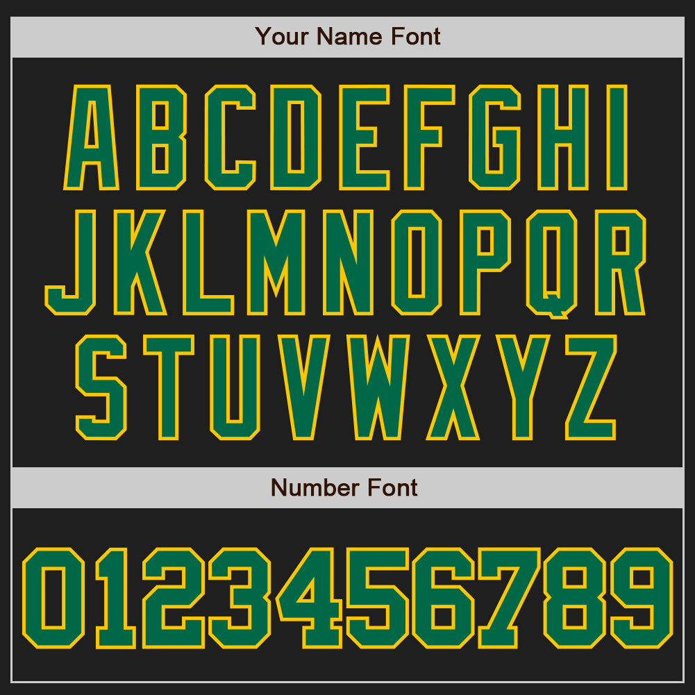 Personalized Black Kelly Green-Yellow Two-Button Unisex Softball Jersey Personalized Unisex Softball Jersey in Black Kelly Green-Yellow, Two-Button Design Personalized Black Kelly Green-Yellow - Image 5
