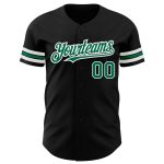 Personalized Black and Kelly Green Baseball Jersey for Men and Women Personalized Black Kelly GreenWhite Baseball Jersey