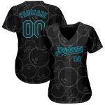 Personalized Black Lakes Blue 3D Pattern Bowling Ball Custom Baseball Jersey with Name and Number Personalized Black Lakes