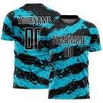 Custom Black Lakes Soccer Jersey - Blue-White Splash Sublimation Uniform Personalized Black Lakes Blue-White Splash Sublimation
